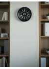 Mey İthalat® 36 Cm Siyah Dekoratif Duvar Saati