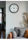 Mey İthalat® 36 Cm Siyah Dekoratif Duvar Saati