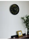 Mey İthalat® 36 Cm Siyah Dekoratif Duvar Saati
