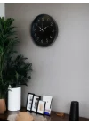 Mey İthalat® 36 Cm Siyah Dekoratif Duvar Saati