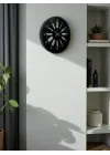Mey İthalat® 36 Cm Siyah Dekoratif Duvar Saati