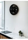 Mey İthalat® 36 Cm Siyah Dekoratif Duvar Saati