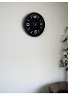Mey İthalat® 36 Cm Siyah Dekoratif Duvar Saati