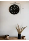 Mey İthalat® 36 Cm Siyah Dekoratif Duvar Saati