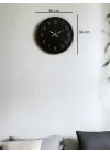 Mey İthalat® 36 Cm Siyah Dekoratif Duvar Saati