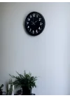 Mey İthalat® 36 Cm Siyah Modern Duvar Saati