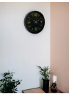 Mey İthalat® 36 Cm Siyah Modern Duvar Saati