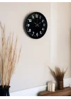 Mey İthalat® 36 Cm Siyah Modern Duvar Saati