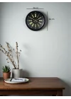 Mey İthalat® 36 Cm Siyah Modern Duvar Saati