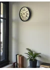 Mey İthalat® 36 Cm Siyah Retro Tasarım Duvar Saati