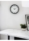 Mey İthalat® 36 Cm Siyah Sade Standart Duvar Saati