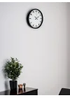 Mey İthalat® 36 Cm Siyah Sade Standart Duvar Saati