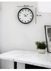 Mey İthalat® 36 Cm Siyah Sade Standart Duvar Saati