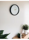 Mey İthalat® 36 Cm Siyah Sade Zarif Duvar Saati