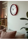 Mey İthalat® 36 Cm Standart Kırmızı Duvar Saati