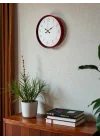 Mey İthalat® 36 Cm Standart Kırmızı Duvar Saati