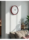 Mey İthalat® 36 Cm Standart Kırmızı Duvar Saati