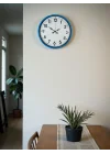 Mey İthalat® 36 Cm Standart Mavi Duvar Saati