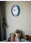Mey İthalat® 36 Cm Standart Mavi Duvar Saati