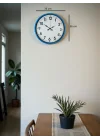 Mey İthalat® 36 Cm Standart Mavi Duvar Saati