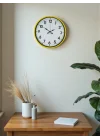 Mey İthalat® 36 Cm Standart Sarı Duvar Saati