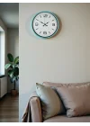 Mey İthalat® 36 Cm Turkuaz Dekoratif Duvar Saati