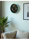 Mey İthalat® 36 Cm Turkuaz Dekoratif Duvar Saati