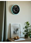 Mey İthalat® 36 Cm Turkuaz Dekoratif Duvar Saati