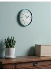 Mey İthalat® 36 Cm Turkuaz Dekoratif Duvar Saati