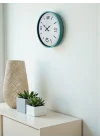 Mey İthalat® 36 Cm Turkuaz Dekoratif Duvar Saati