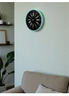 Mey İthalat® 36 Cm Turkuaz Dekoratif Duvar Saati