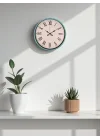 Mey İthalat® 36 Cm Turkuaz Roma Rakamlı Duvar Saati
