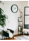 Mey İthalat® 36 Cm Yeşil Dekoratif Duvar Saati
