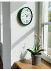 Mey İthalat® 36 Cm Yeşil Modern Dekoratif Duvar Saati