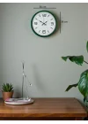 Mey İthalat® 36 Cm Yeşil Modern Dekoratif Duvar Saati