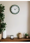 Mey İthalat® 36 Cm Yeşil Sade Dekoratif Duvar Saati