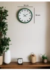 Mey İthalat® 36 Cm Yeşil Sade Dekoratif Duvar Saati