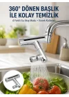 Mey İthalat® 360° Dönüşlü Su Akışı Başlığı | 4ü 1 Arada Kullanım Yeni Nesil
