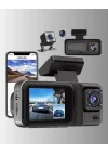 Mey İthalat® 360° Kapsama Sahip Full HD Araç Kamerası 3’lü Kayıt Gece Görüşlü DashCam