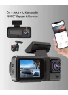 Mey İthalat® 360° Kapsama Sahip Full HD Araç Kamerası 3’lü Kayıt Gece Görüşlü DashCam