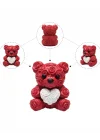 Mey İthalat® 3D Baskı Kalpli Ayıcık 10cm Romantik Masaüstü Dekor