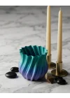 Mey İthalat® 3D KIVRIMLI VAZO MAVİ