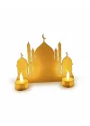 Mey İthalat® 3D Ramazan Cami Dekor 2 Mumlu Işıklı Masa Üstü Biblo