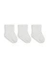 Mey İthalat® 3lü Penye Soket Çorap 10132 Ekru