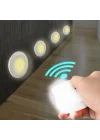 Mey İthalat®  3lü Uzaktan Kumandalı Pilli Yapışkanlı Kablosuz Led Spot alar