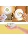 Mey İthalat®  3lü Uzaktan Kumandalı Pilli Yapışkanlı Kablosuz Led Spot alar