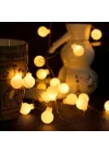 Mey İthalat® 3m 20 Led Beyaz Top Gün Işığı Pilli 2 Kademeli