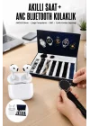 Mey İthalat® 3.Nesil TWS Bluetooth Kulaklık Bluetooth Bağlantılı Akıllı Saat Amoled Ekran Plastik Hasır Kordon