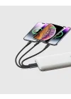Mey İthalat® 3’ü 1 Arada Şarj Kablosu Type-C iOS Android Uyumlu Hızlı ve Güvenli Şarj