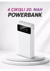 Mey İthalat® 4 Çıkışlı 20.000 MAH Powerbank Taşınabilir Çoklu Giriş